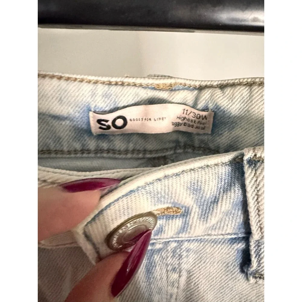 SO - Baggy Dad Jeans Highest Rise Light Acid Wash‎ - Blue - 11/30W - Womens